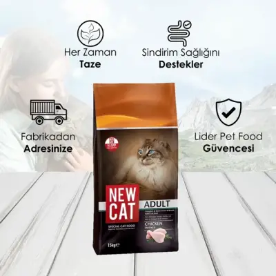 New Cat Tavuklu Yetişkin Kedi Maması 15 Kg - 3