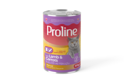 Proline Kuzu Etli Ve Havuçlu Pate İçinde Et Parçacıklı Yetişkin Kedi Konservesi 400 Gr (12 Adet) - PROLİNE