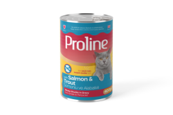 Proline Somonlu Ve Alabalıklı Sos İçinde Et Parçacıklı Yetişkin Kedi Konservesi 400 Gr (12 Adet) - PROLİNE