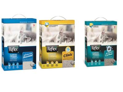 Reflex Active Carbon,Clinic,Sensitive Topaklanan Kedi Kumu 6 Lt (3 adet) - 1