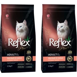 Reflex Plus Hairball Somonlu Yetişkin Kedi Maması 1,5 kg (2 Adet) - REFLEX PLUS