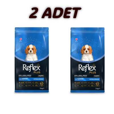 Reflex Plus Mini Small Somonlu Küçük Irk Yavru Köpek Maması 3 Kg (2 Adet) - 1
