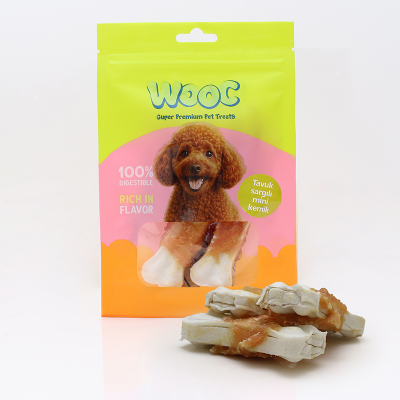 Wooc Tavuk Sargılı Mini Kemik Köpek Ödülü 75 Gr (12 Adet) - 1